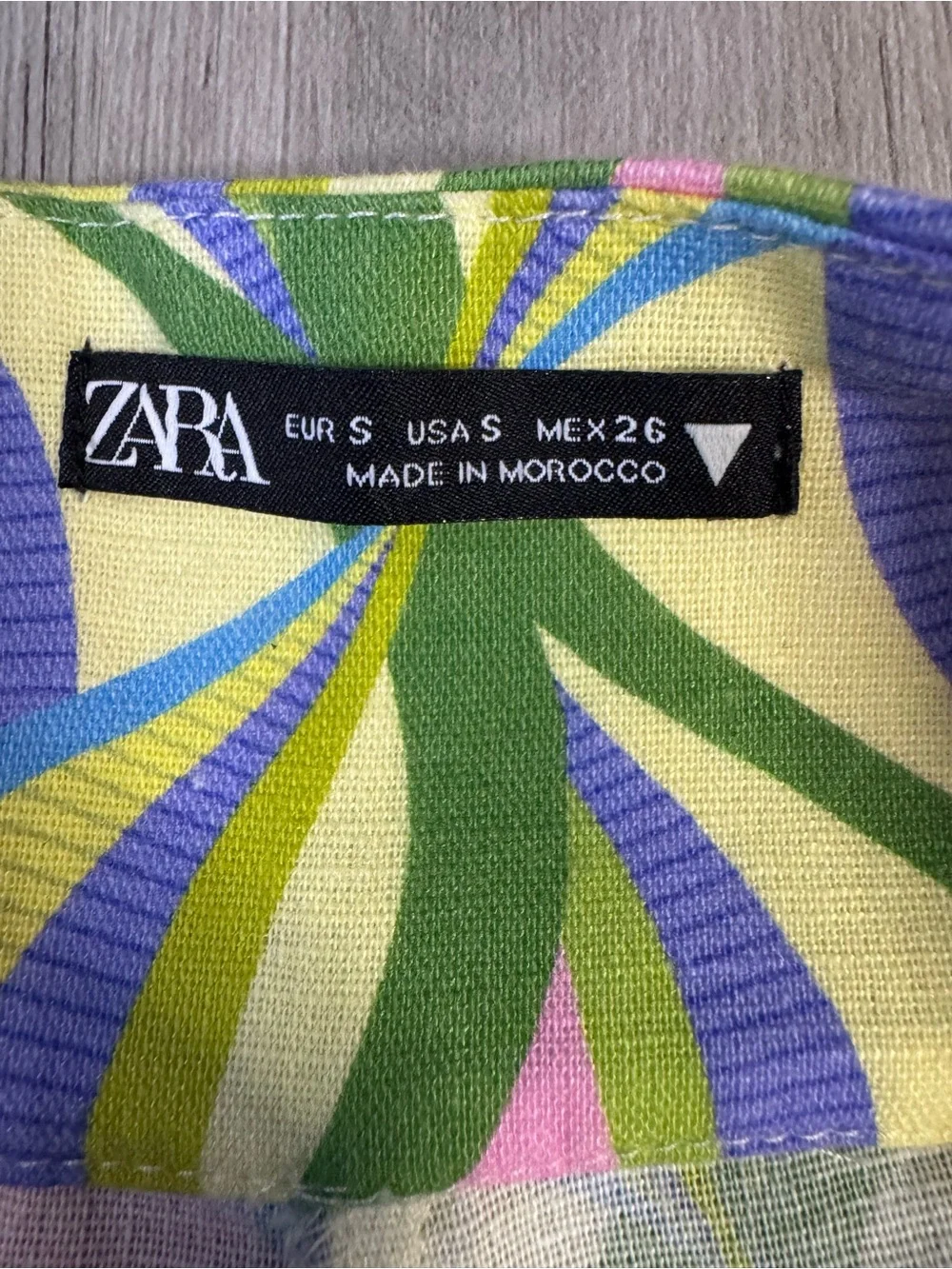 Zara Women’s Linen Blend Flare Bell bottom Retro Pants Multicolor Size Small
